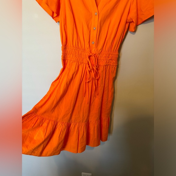 LOFT Petite Smocked Tie Waist Flounce Dress - Picture 3 of 7